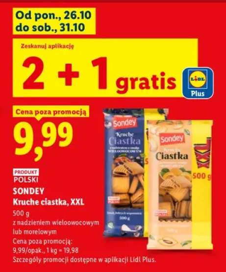 Kruche ciastka XXL z nadzieniem wieloowocowym Sondey +1 wariant
