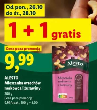 Mieszanka orzechów nerkowca i żurawiny Alesto