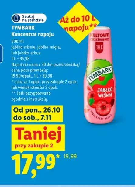 Koncentrat napoju jabłko-mięta Tymbark +2 warianty
