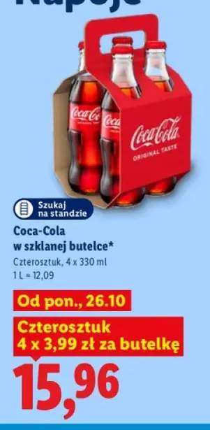 Napój gazowany Coca-Cola w szklanej butelce 4-pak