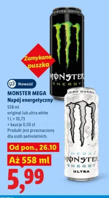 Napój energetyczny Monster Mega original +1 wariant