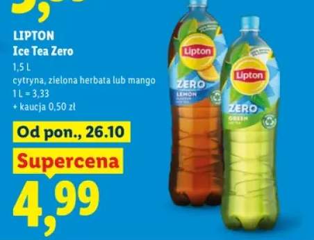 Herbata mrożona Lipton Ice Tea Zero cytryna +2 warianty