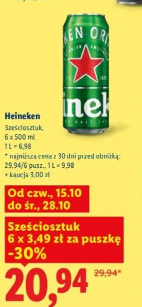 Piwo Heineken 6-pak 500 ml