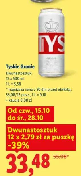 Piwo Tyskie Gronie 12-pak 500 ml