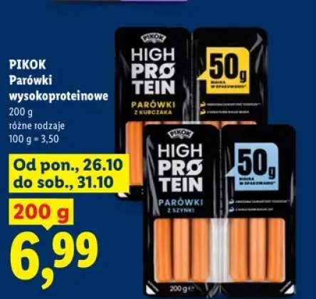 Parówki wysokoproteinowe z kurczaka Pikok +1 wariant