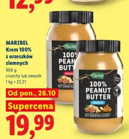 Krem 100% z orzeszków ziemnych crunchy Maribel +1 wariant