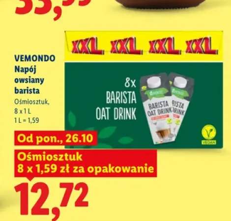 Napój owsiany barista 8-pak Vemondo
