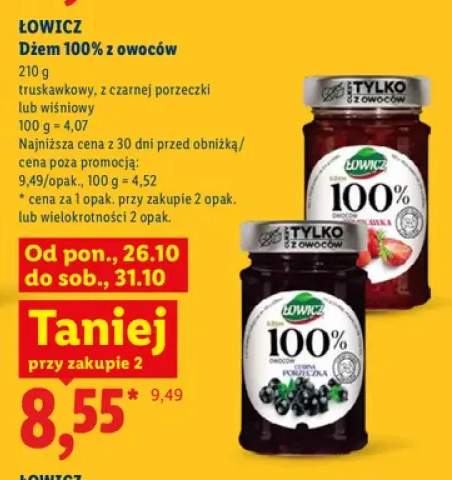 Dżem z owoców truskawkowy Łowicz 100% +2 warianty