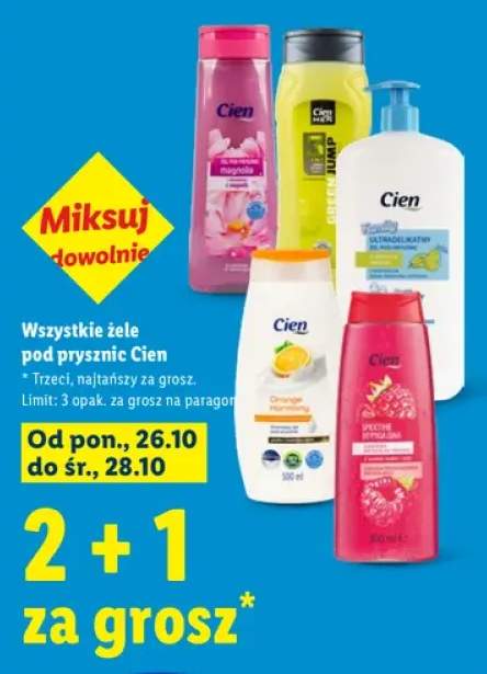 Żele pod prysznic Cien +5 wariantów