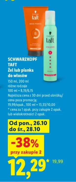 Pianka do włosów Volume Schwarzkopf Taft +1 wariant