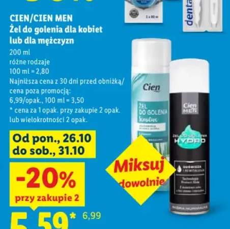 Żel do golenia dla kobiet Cien +1 wariant
