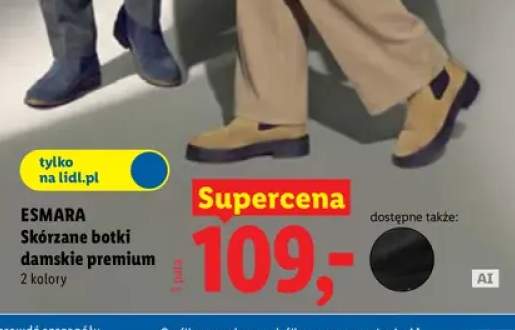Skórzane botki damskie premium Esmara