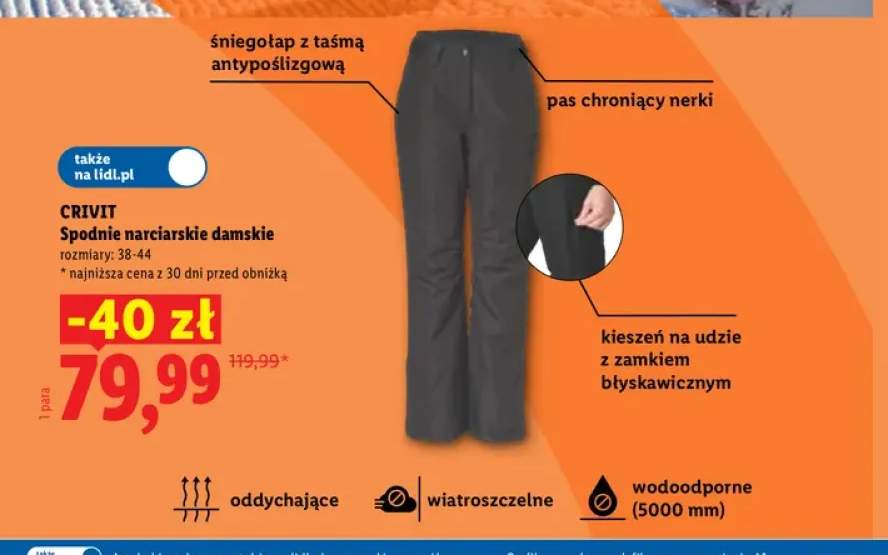 Spodnie narciarskie damskie Crivit