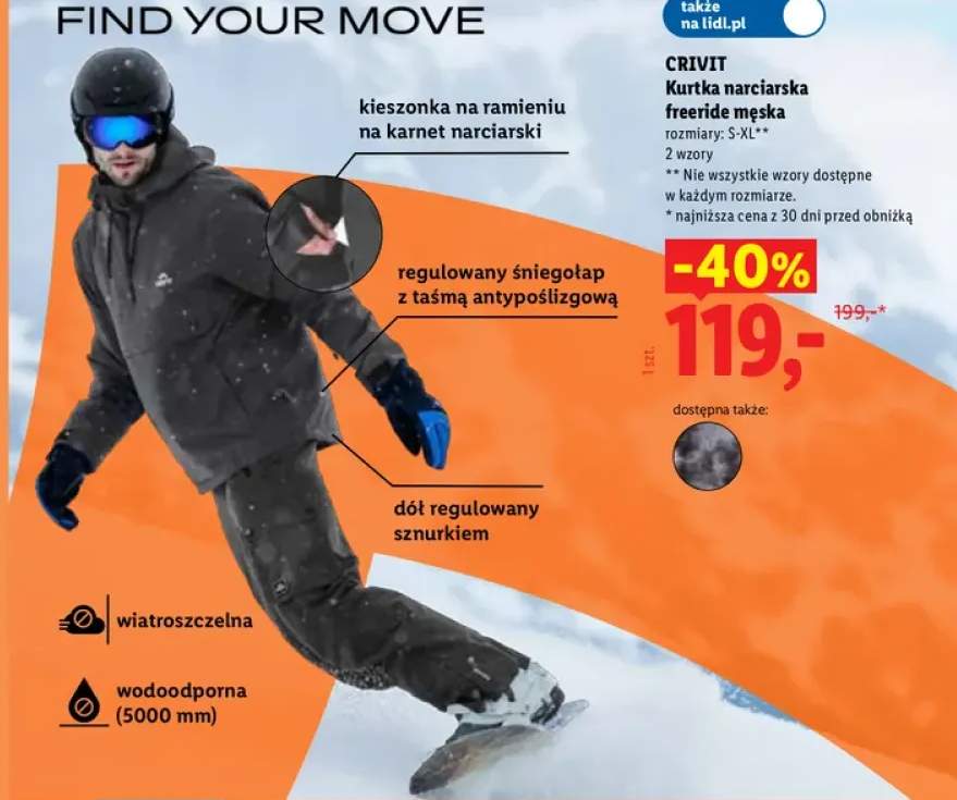 Kurtka narciarska freeride męska Crivit