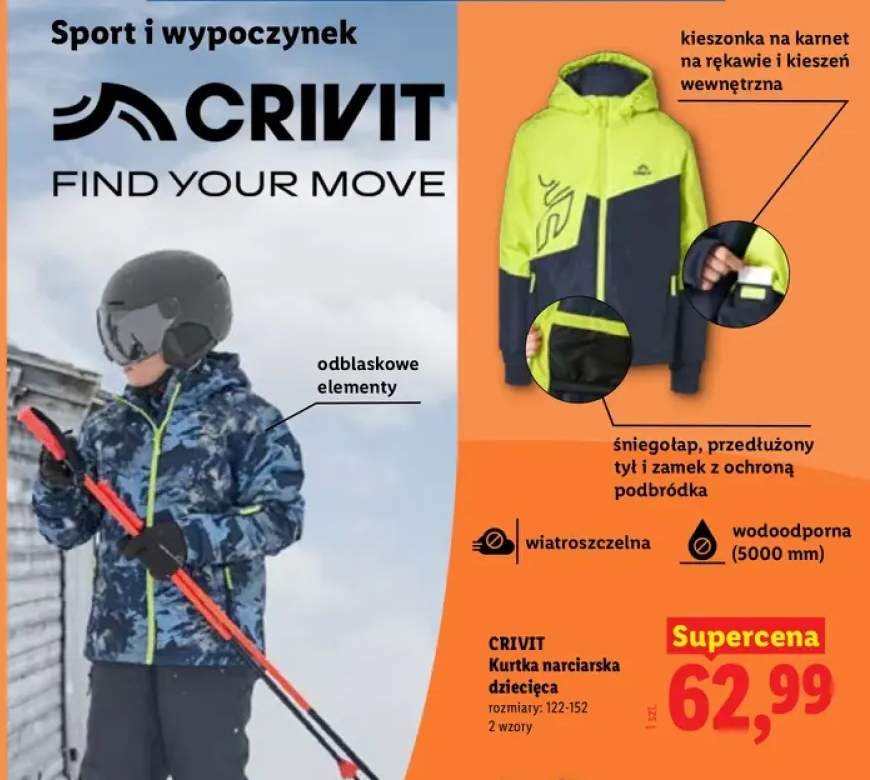 Kurtka narciarska dziecięca Crivit