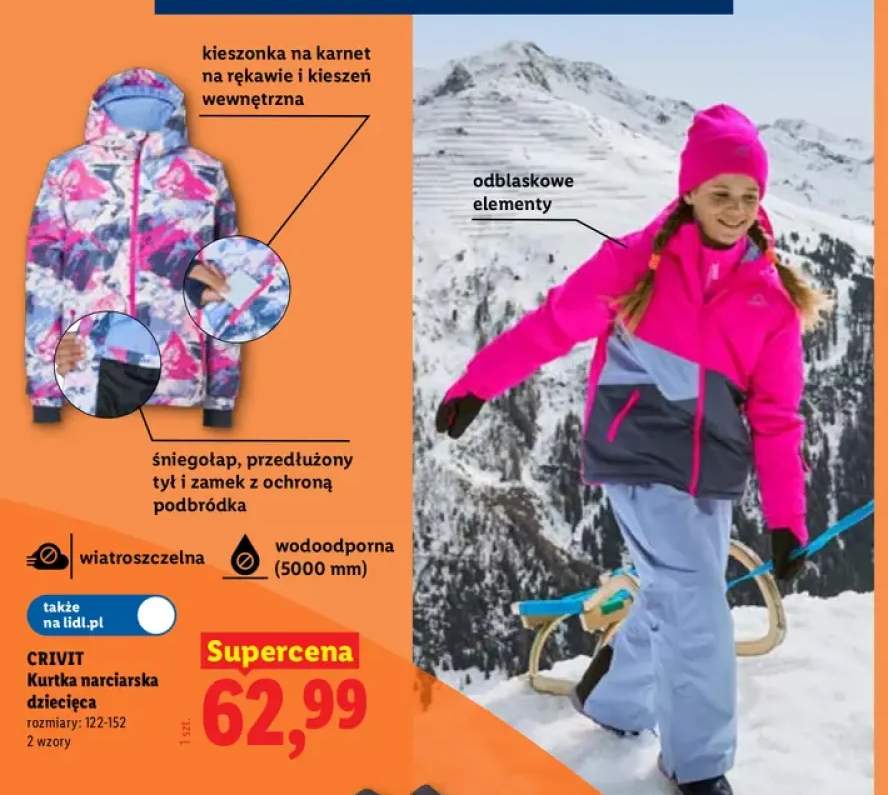 Kurtka narciarska dziecięca Crivit