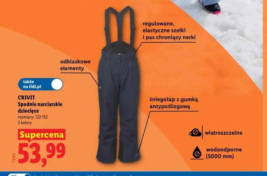 Spodnie narciarskie dziecięce Crivit