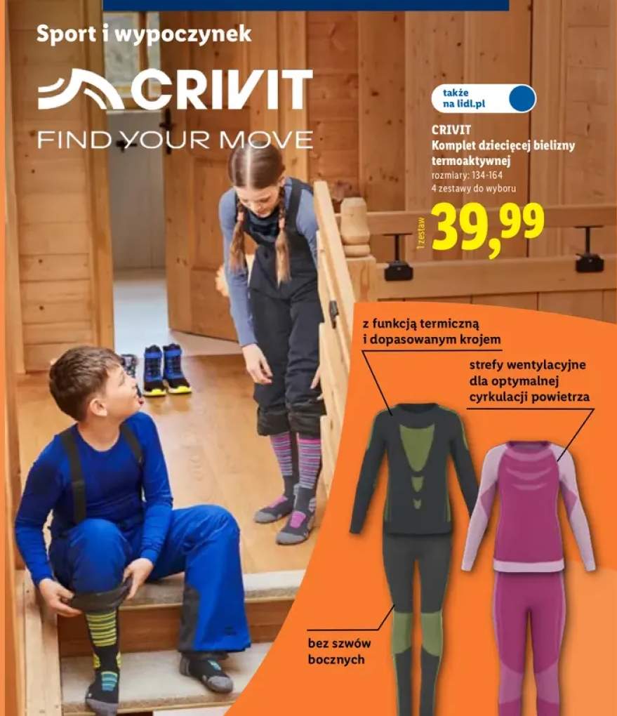 Komplet dziecięcej bielizny termoaktywnej Crivit