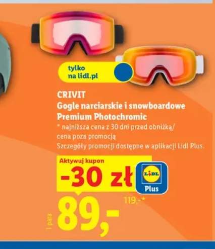 Gogle narciarskie i snowboardowe Premium Photochromic Crivit