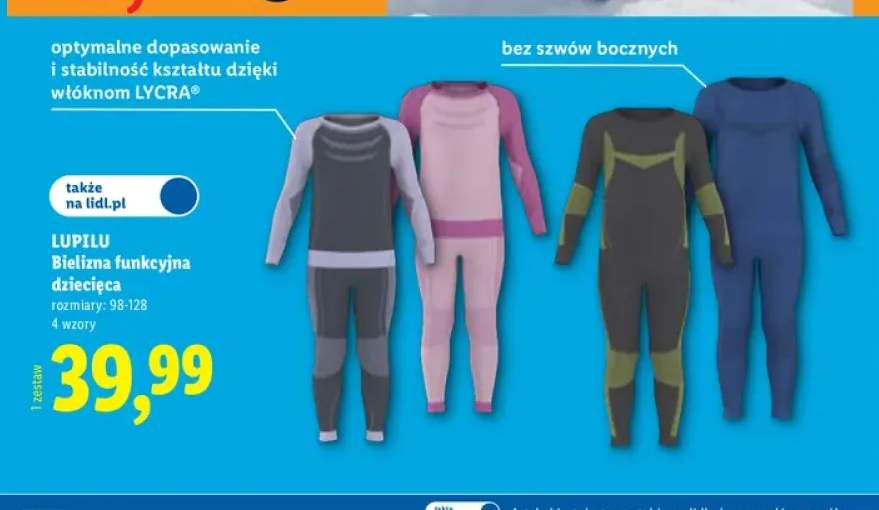 Bielizna funkcyjna dziecięca Lupilu