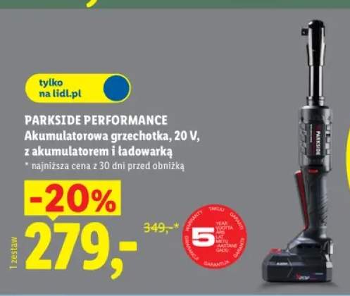 Akumulatorowa grzechotka z akumulatorem i ładowarką Parkside Performance
