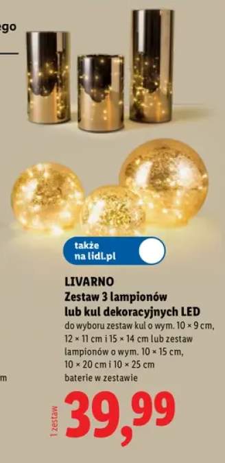 Zestaw 3 kul dekoracyjnych LED Livarno +1 wariant
