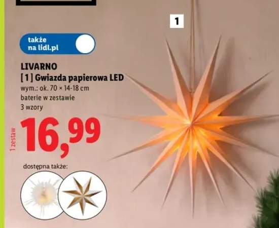 Gwiazda papierowa LED Livarno