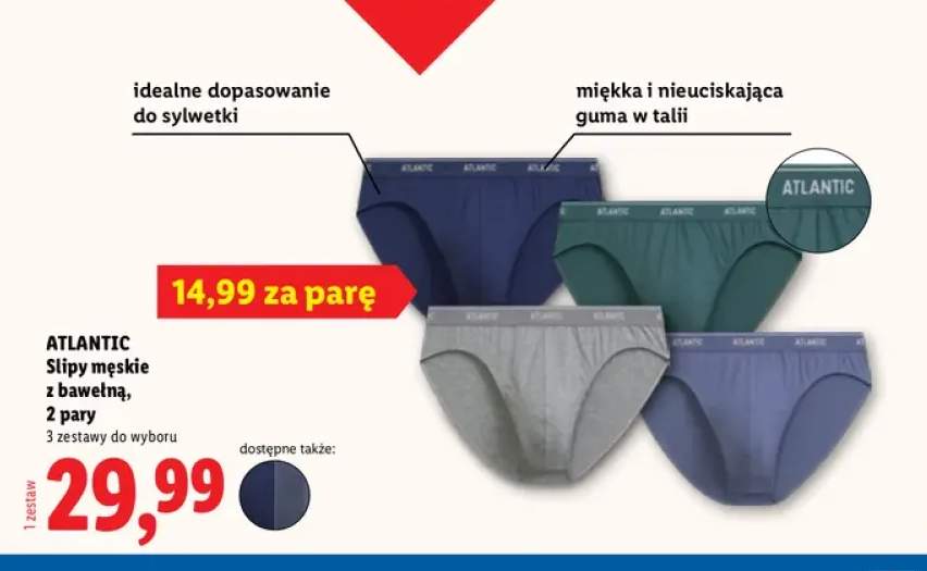 Slipy męskie z bawełną 2-pak Atlantic