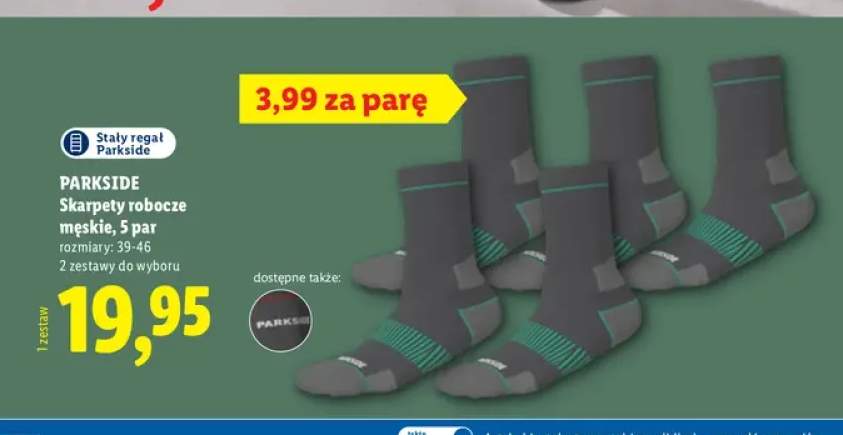 Skarpety robocze męskie 5 par Parkside