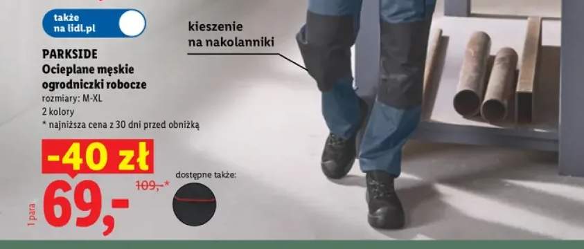 Ocieplane męskie ogrodniczki robocze Parkside