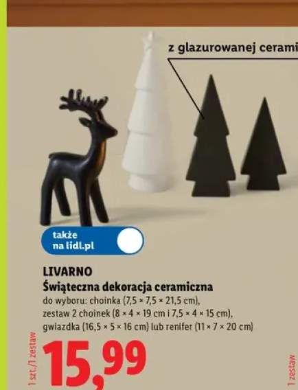 Świąteczna dekoracja ceramiczna choinka Livarno +3 warianty