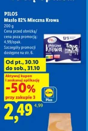 Masło Mleczna Krowa Pilos 82%