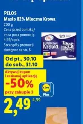Masło Mleczna Krowa Pilos 82%