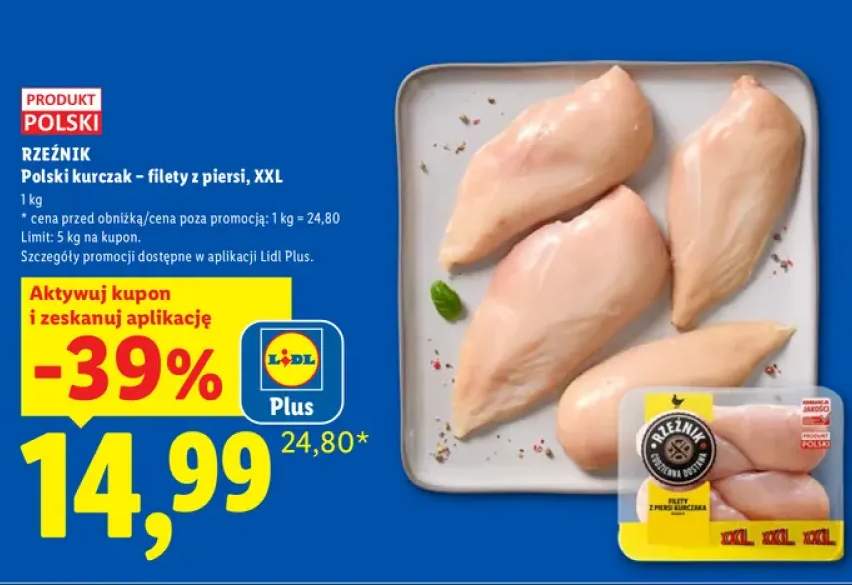 Polski kurczak filety z piersi XXL Rzeźnik