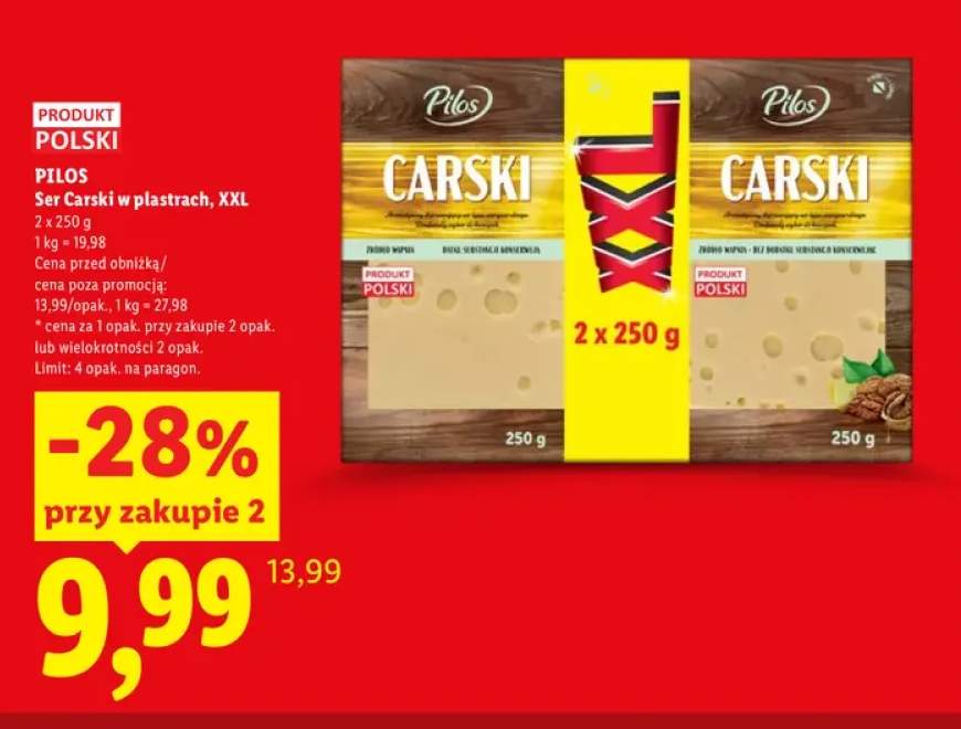 Ser carski w plastrach XXL Pilos 2-pak