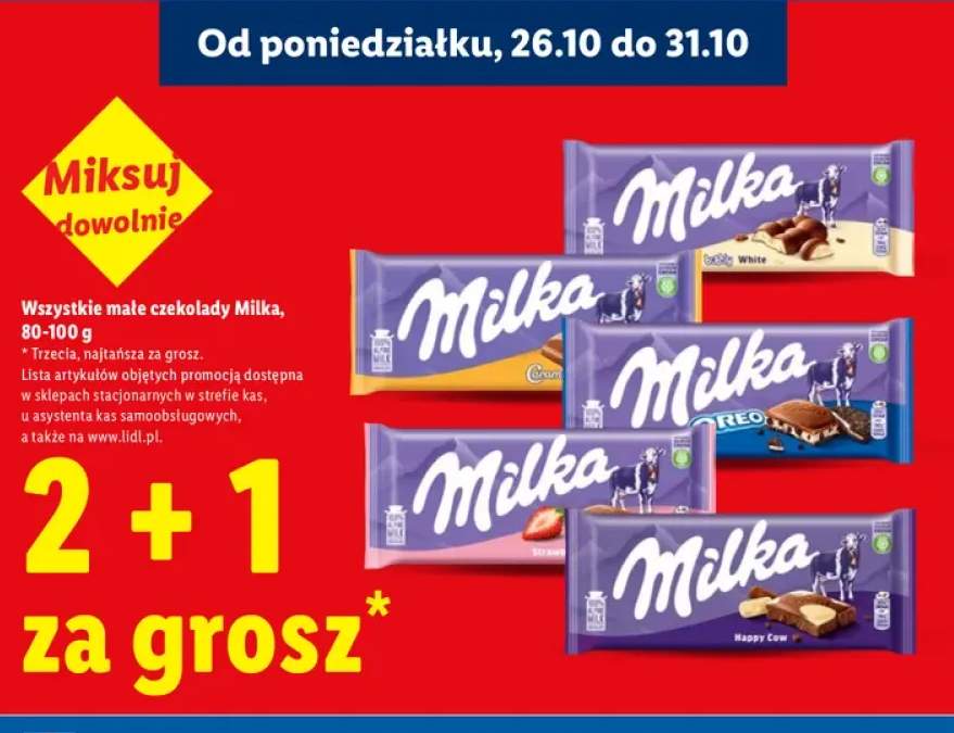 Małe czekolady Milka +5 wariantów