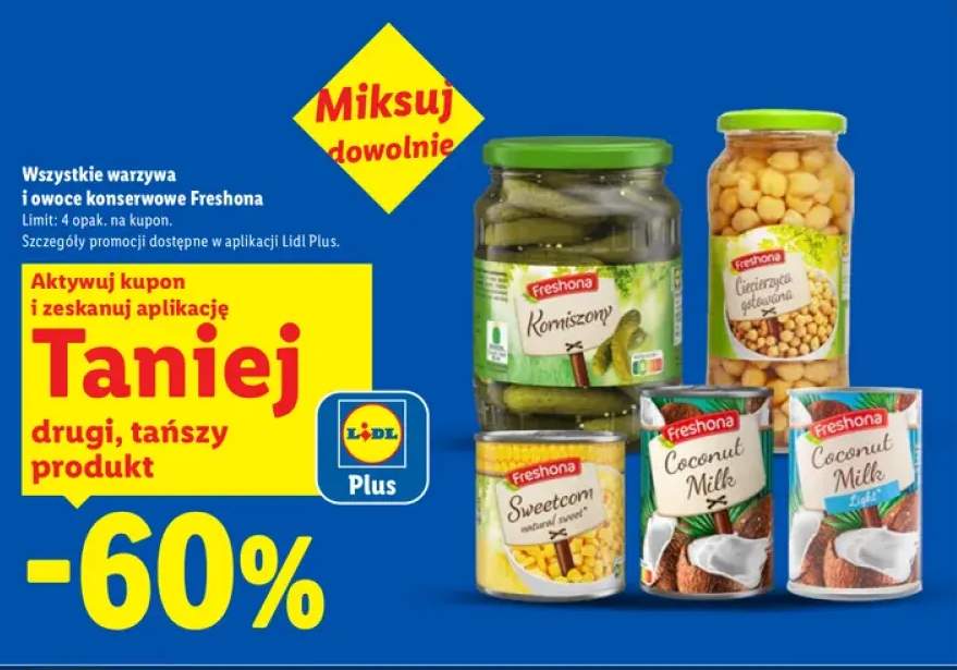 Warzywa i owoce konserwowe Freshona +5 wariantów