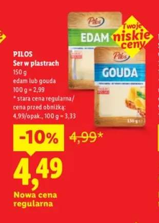 Ser gouda w plastrach Pilos +1 wariant