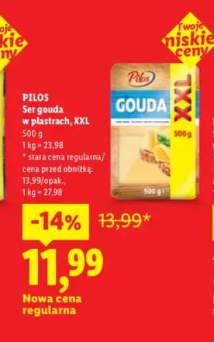 Ser gouda w plastrach XXL Pilos