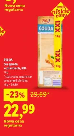 Ser gouda w plastrach XXL Pilos
