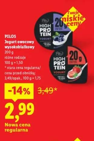 Jogurt owocowy wysokobiałkowy Pilos