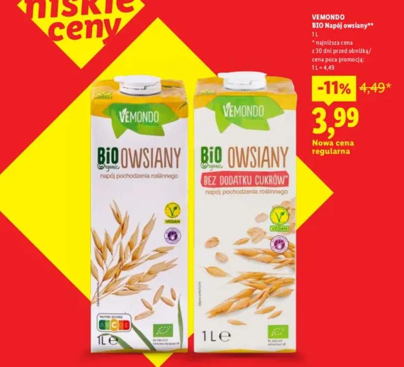 Napój owsiany Vemondo +1 wariant