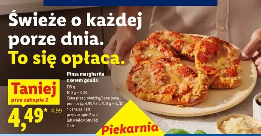 Pinsa margherita z serem gouda Piekarnia Lidla