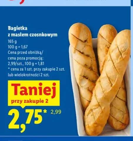 Bagietka z masłem czosnkowym Piekarnia Lidla