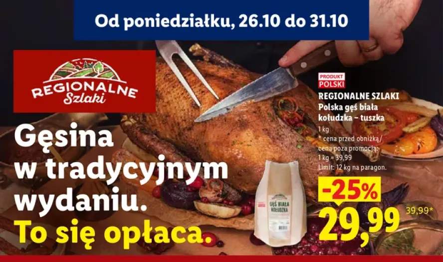 Polska gęś biała kołudzka – tuszka Regionalne Szlaki