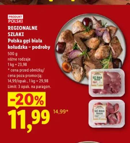 Polska gęś biała kołudzka – podroby Regionalne Szlaki