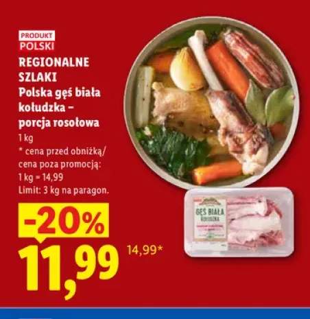 Polska gęś biała kołudzka – porcja rosołowa Regionalne Szlaki