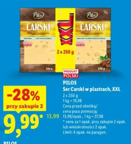 Ser Carski w plastrach XXL 2-pak Pilos