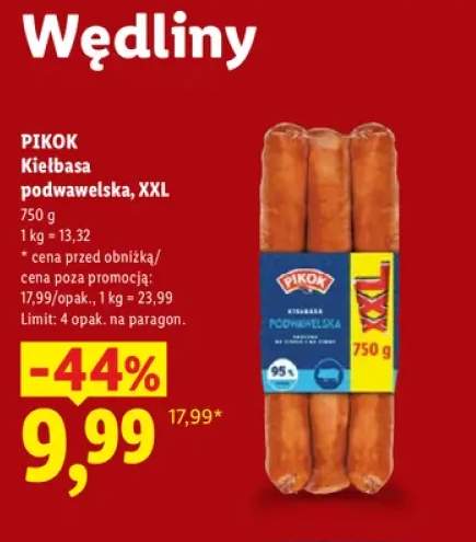Kiełbasa podwawelska XXL Pikok