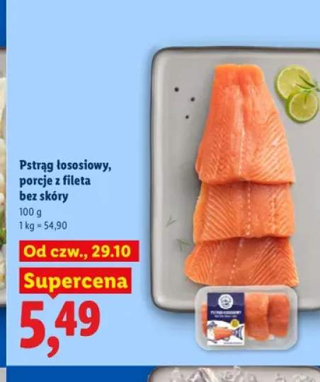 Pstrąg łososiowy porcje z fileta bez skóry